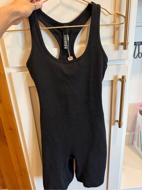 SKIMS Black Racerback One-Piece Bodysuit